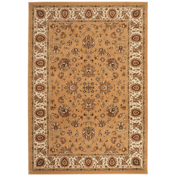 Grand Heritage GH102 Traditional Persian Classic Floral Vine Medallion Border Soft Stain-Resistant Durable Beige/Ivory Rug-Concept Looms-Rug Love - The Most Loved Rug Store